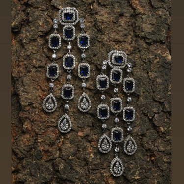 Blue Sapphire Droplet Earrings Zayn Luxury Jewellery
